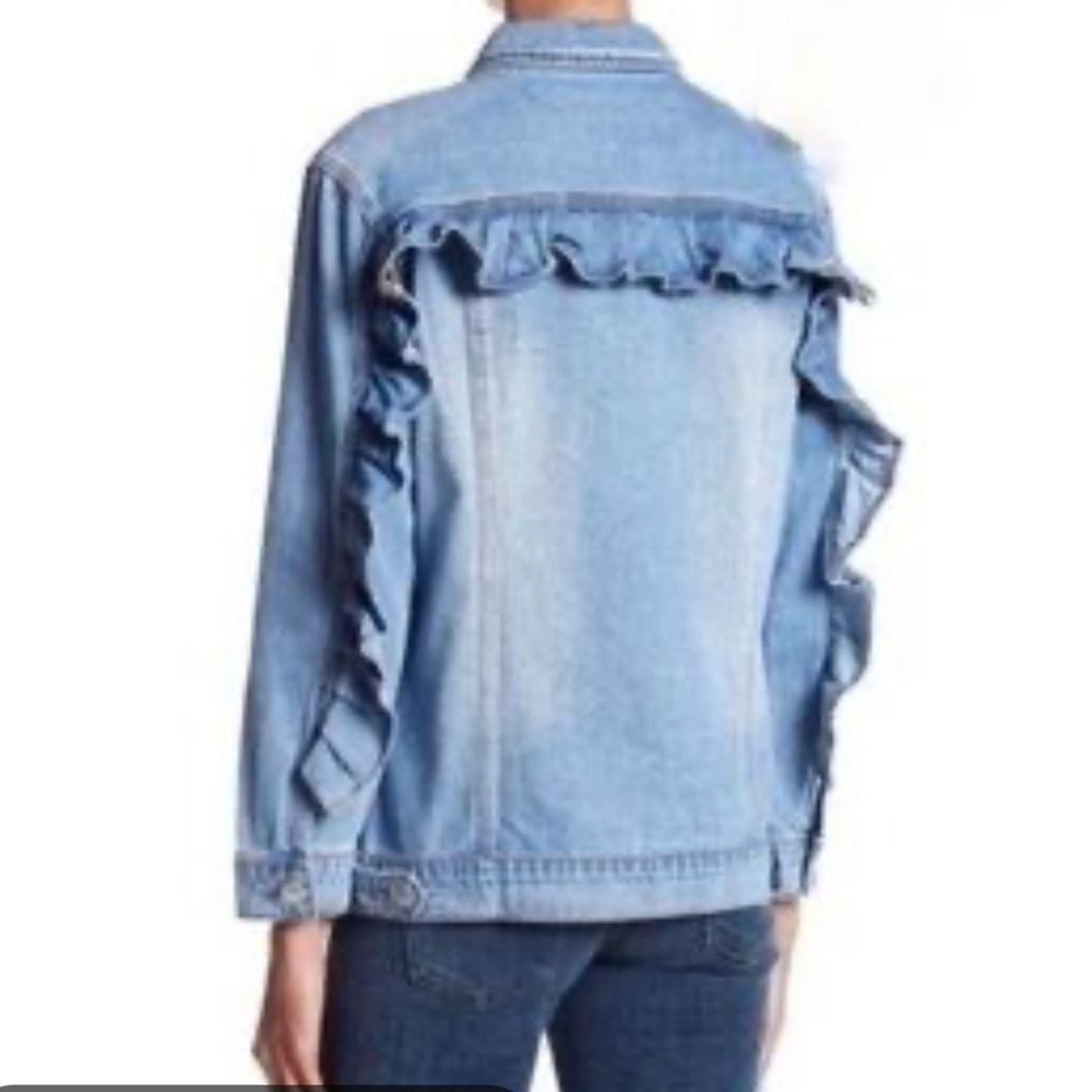👖↖️💈Ruffled Denim Jacket - Picture 3 of 8